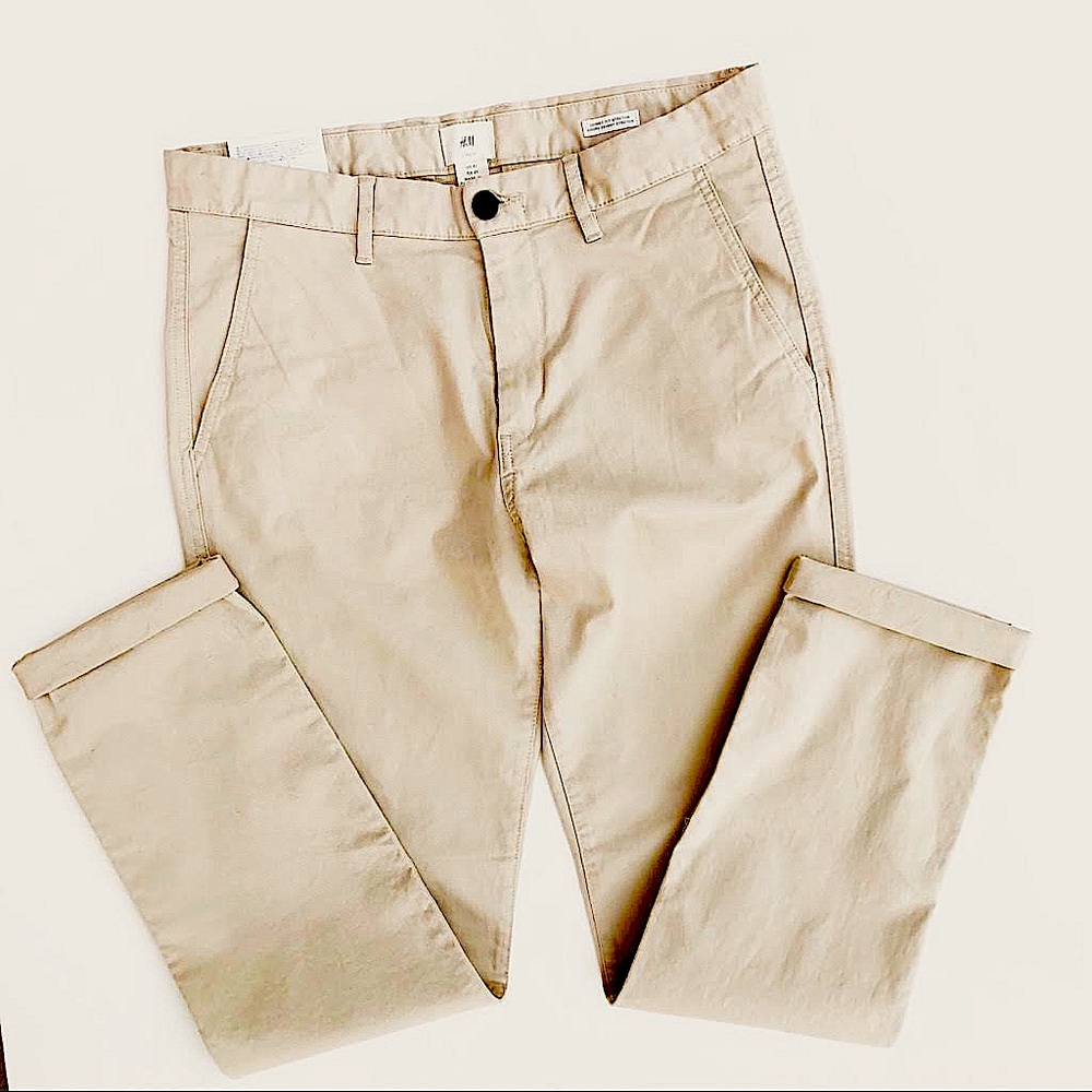 H&M | Cuffed khaki pants x2